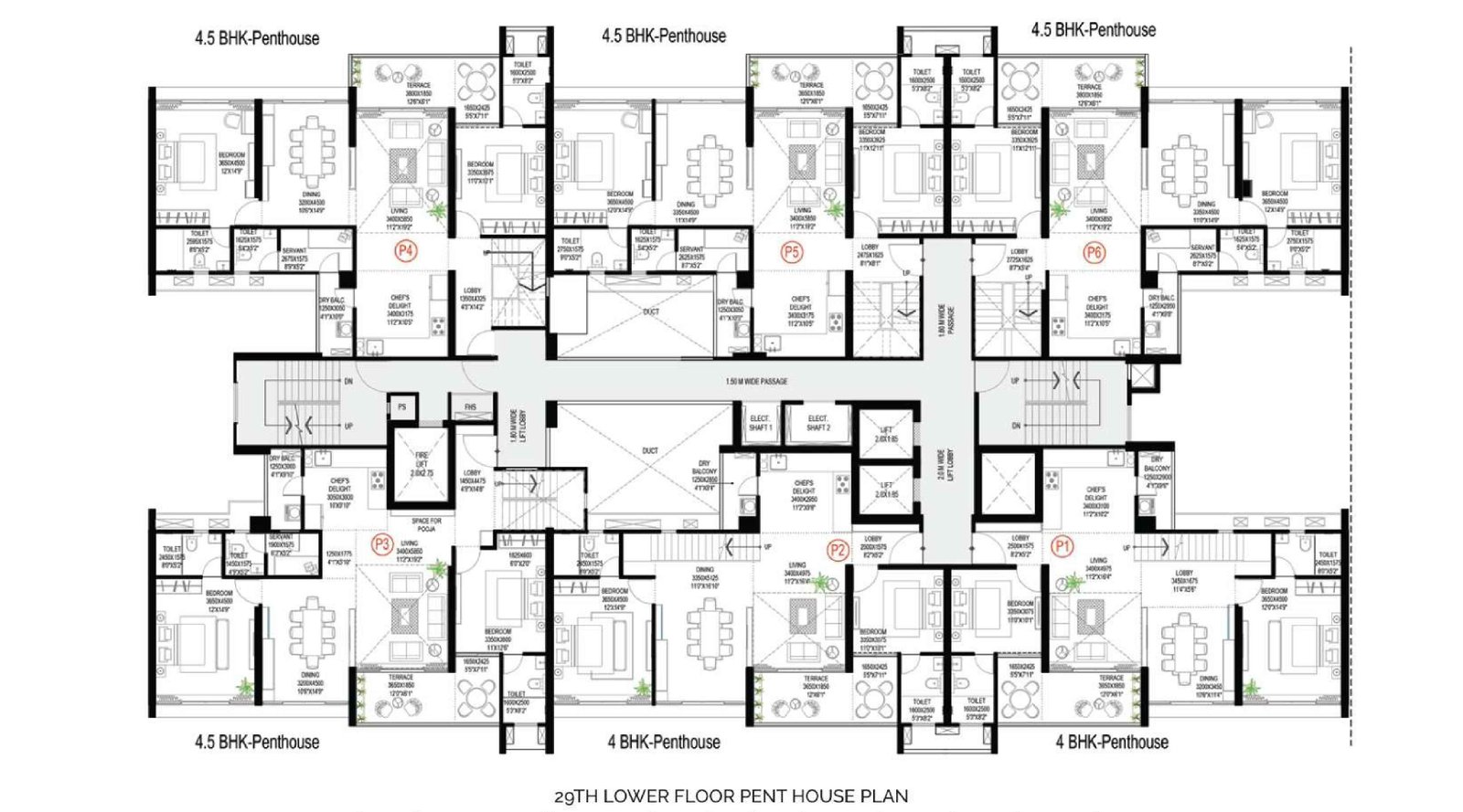 Ganga-Imperia-29th-Lower-Floor-Pent-Pent-House-Plan